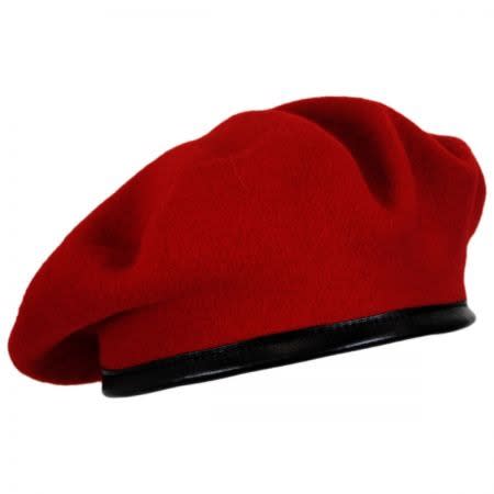 Men's Luxury Red Wool Beret Cap