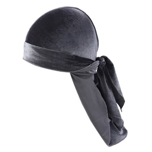 Men's Velvet Durag Head Wrap - Grey