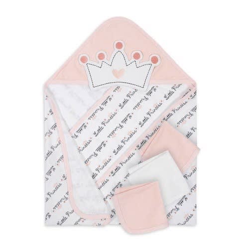 Princess Hooded Towel And Washcloth -Pack Of 4