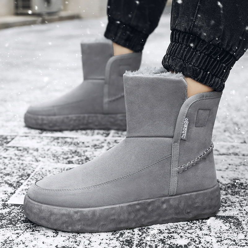 Winter Men Snow Boots Women High-top Sports Shoes Fashion Casual-A-gray