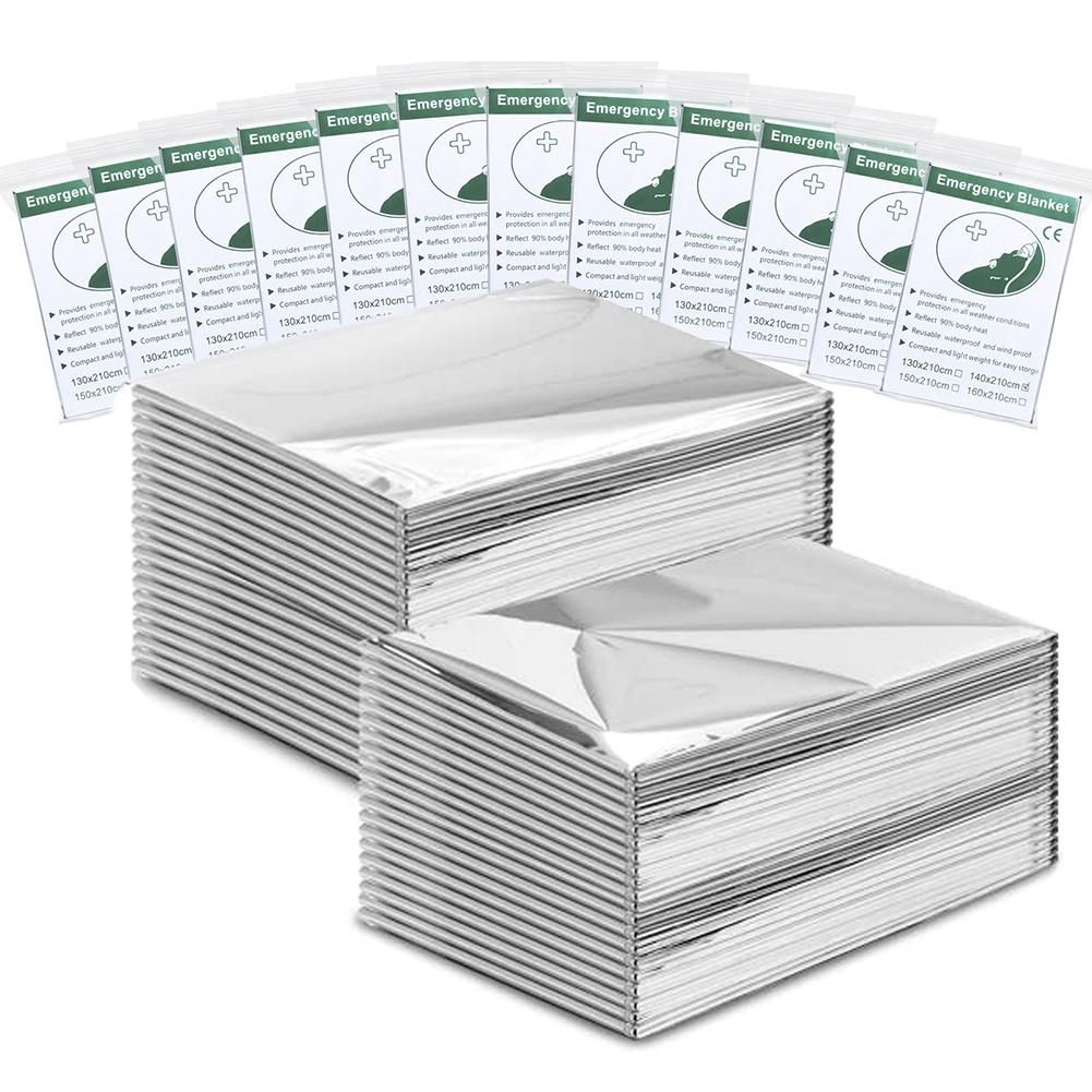 12 Pack Emergency Blanket, Thermal Foil