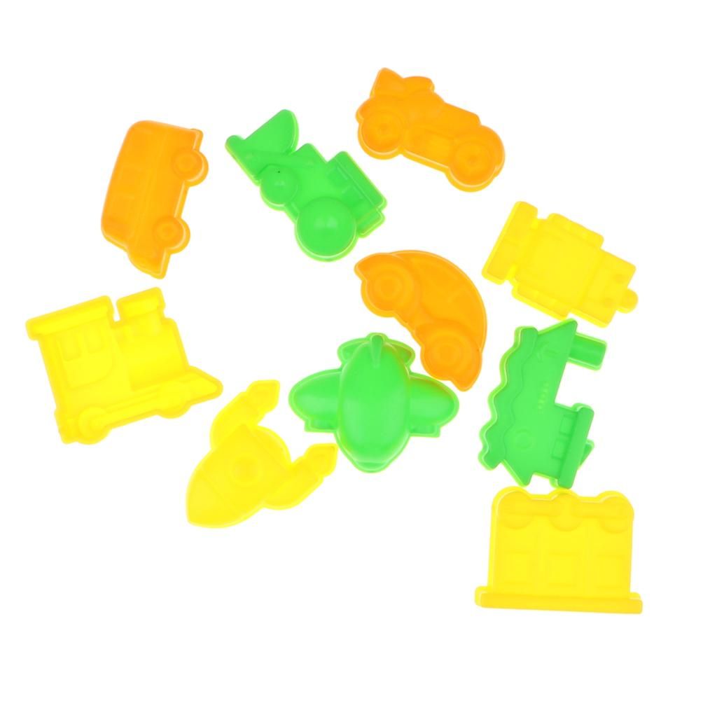 10 Pieces Of Plastic Sea-Land-Air Vehicle Molds, Kids Beach Sandcastle