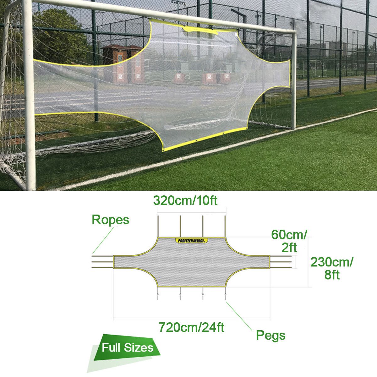 Pro Precision Training Football AID Soccer Target Practice Shot Goal Net 24'x8' Full Size Goals