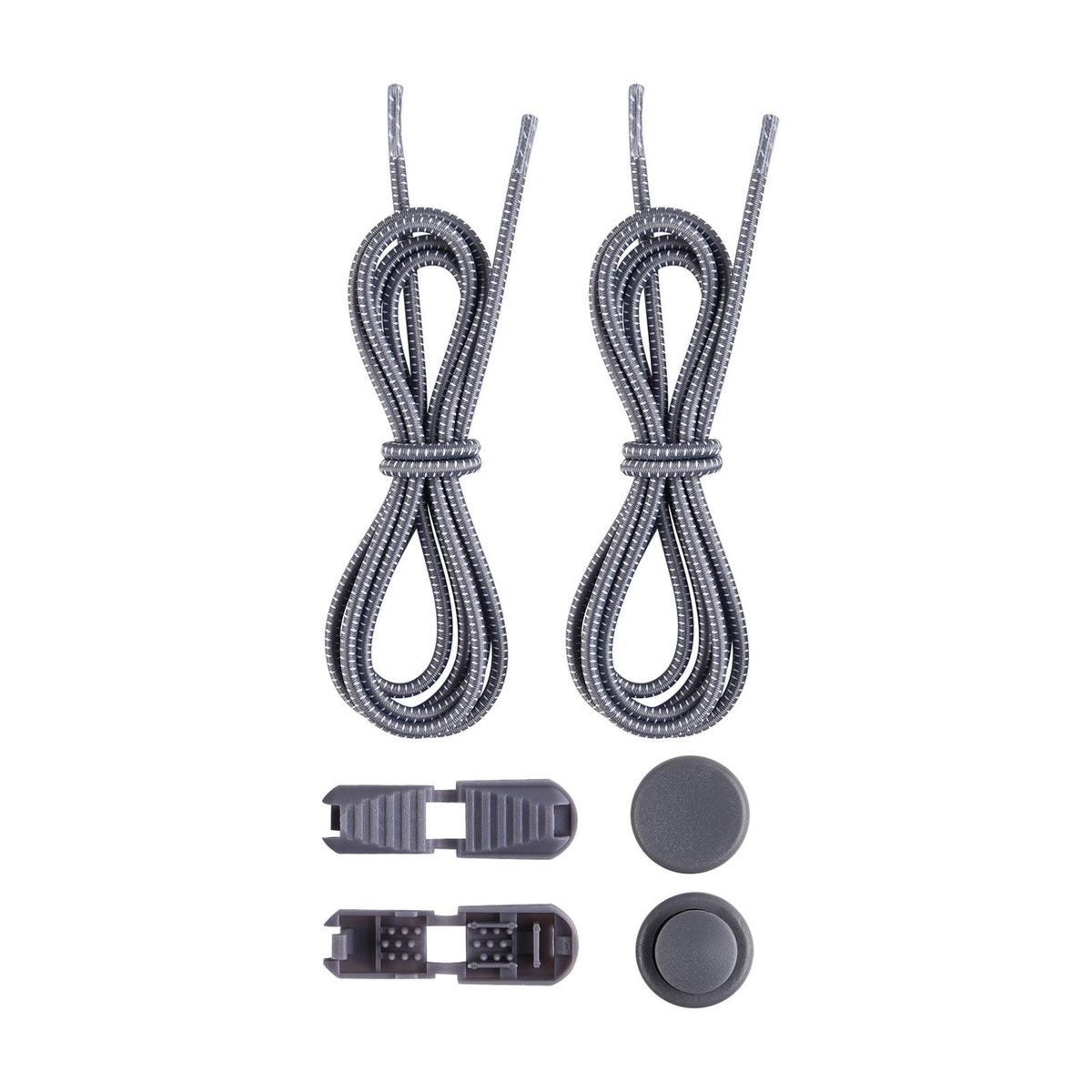 1 Set Tieless Shoelaces Elderly Children No Tie Shoes Strings Grey