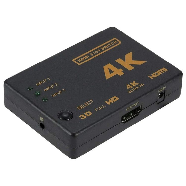 5 PCS/Set 4K 3 Into 1 Out HDMI Switcher With Remote Control