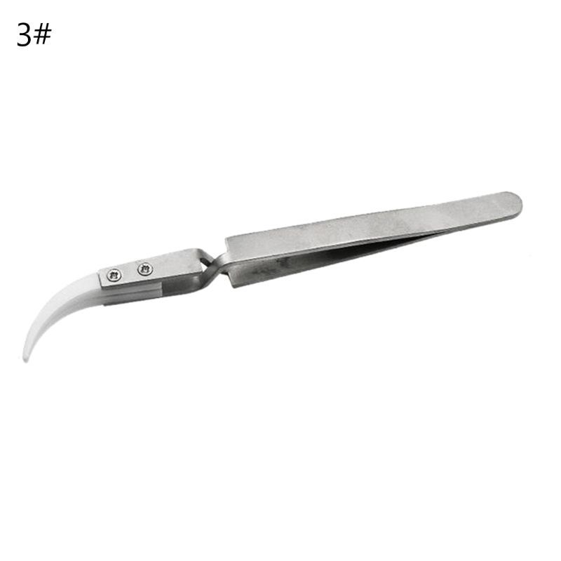 Stainless Steel Ceramic Tweezers Anti-magnetic Acid Proof Precision Clamping Tweezer Contrast Conical Elbow-3