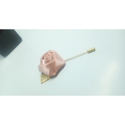 Peach Lapel Brooch With Gold Leaf + Free Box