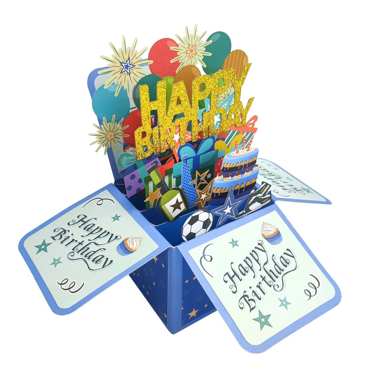 3d Greeting Card 3d Surprise Greeting Card Handmade Diy Birthday Gift Blue