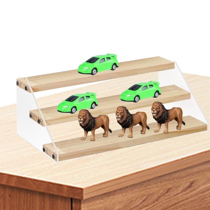 Wooden Display Rack CounterTop Organizer Riser 3 Layer 7.9inch Width