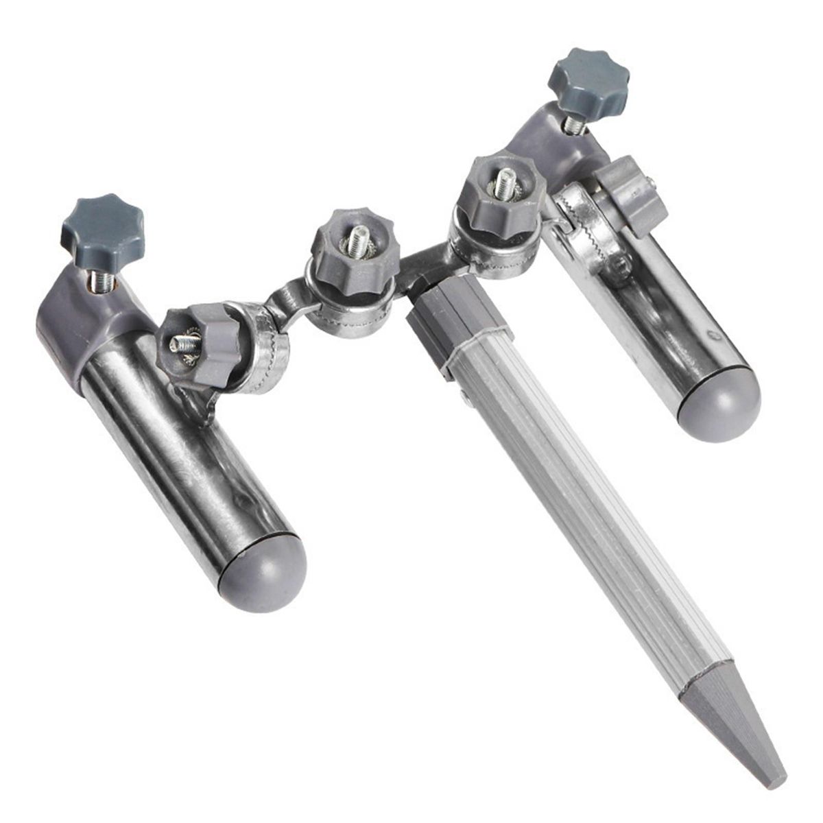 Rod Holder Dual Base Outdoor Portable Fishing Pole Fixing Rack Silver
