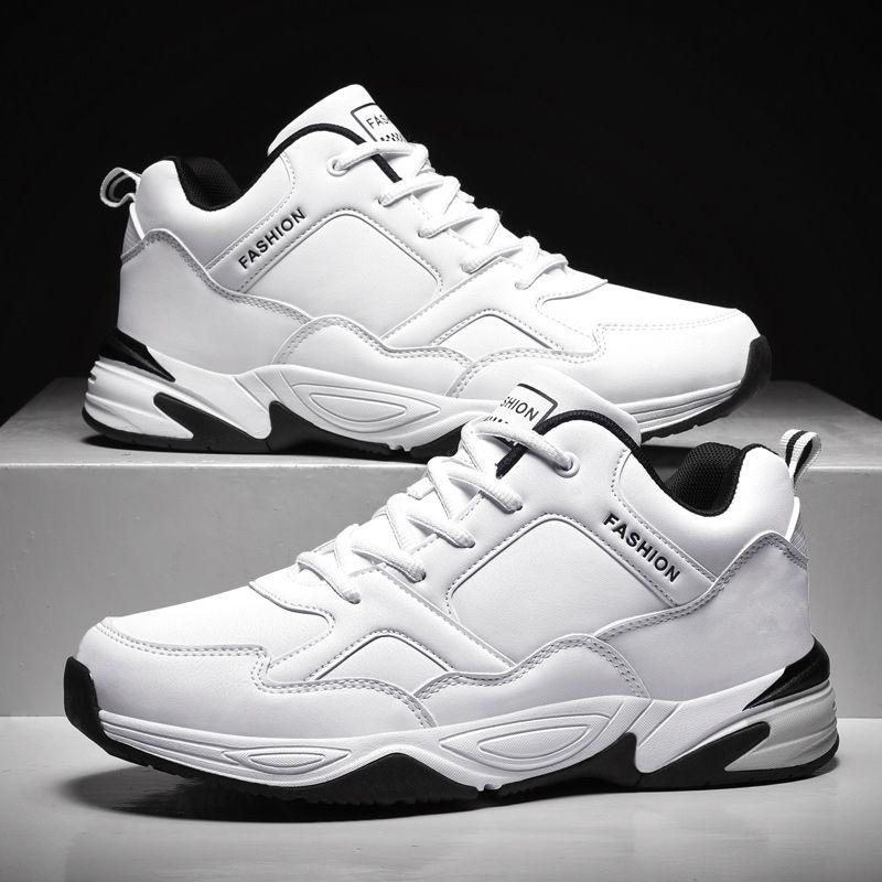 Cool Men's High-top Sneakers Big Size 39-48 Top Quality Height Increase Platform Sneakers Shoes Male Outdoor Anti-Slip Training Sneakers White