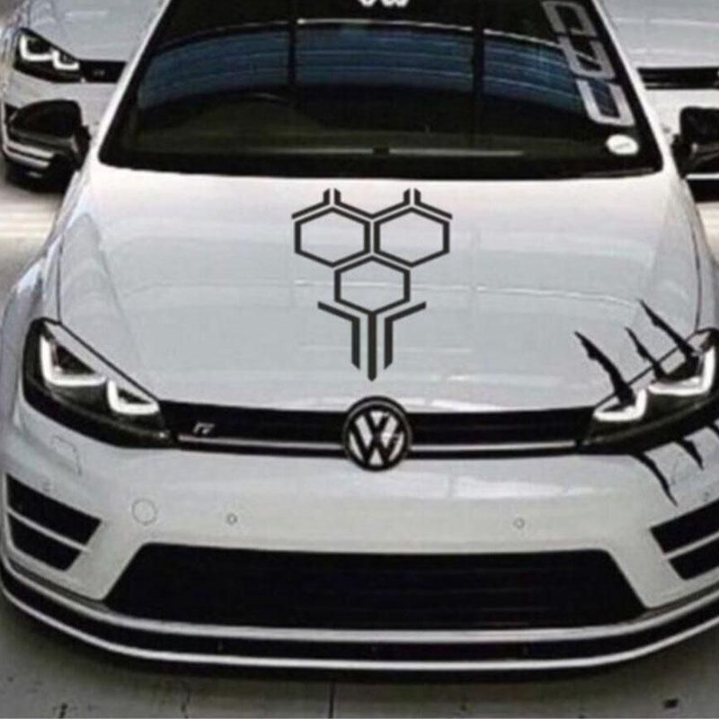 Honeycomb Upper Cowl Car Vinly Decals Racing Stickers Tunning Wrap Accessories On Hood For hyundai accent,kia rio,audi q5,ford