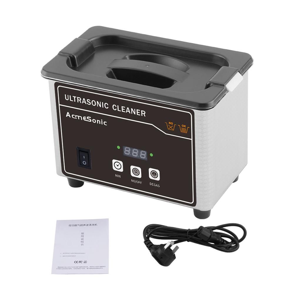 0.8L Small Portable Ultrasonics Cleaning Machine 40KHz Small Household Timing Stainless Steel Cleaning Machine Glasses Braces Dentures Jewelrys Cleaning Tool