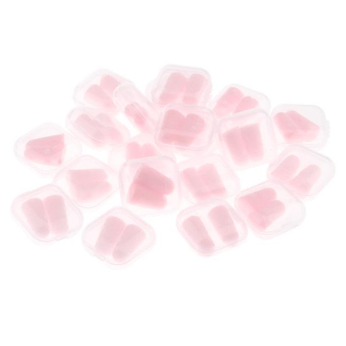 20 Pair Disposable Sponge Ear Plugs Sound Blocking Noise Light Pink