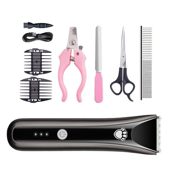 Pet Grooming  Kit Cat Dog Quiet Electric Trimmer Gray Package 2