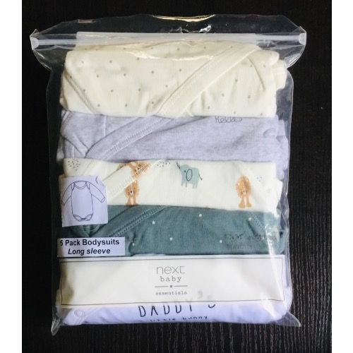5 Pack Hello Daddy Little Bunny Long Sleeve Bodysuits 3m L