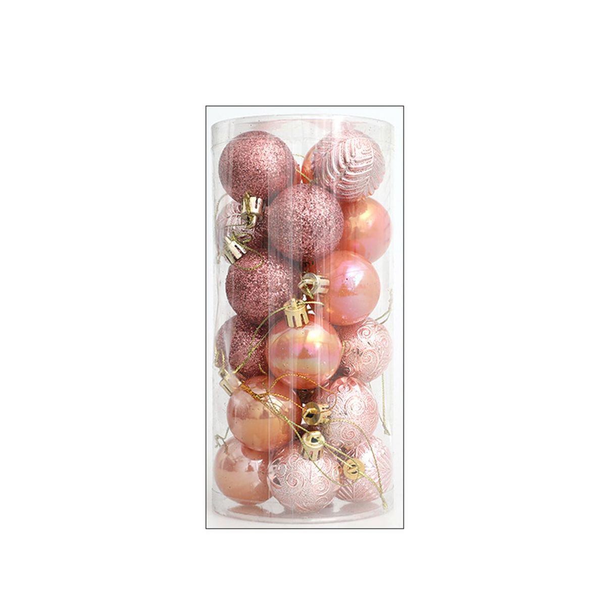 24Pcs Christmas Ball Christmas Ball Decoration Pendant Rose Gold