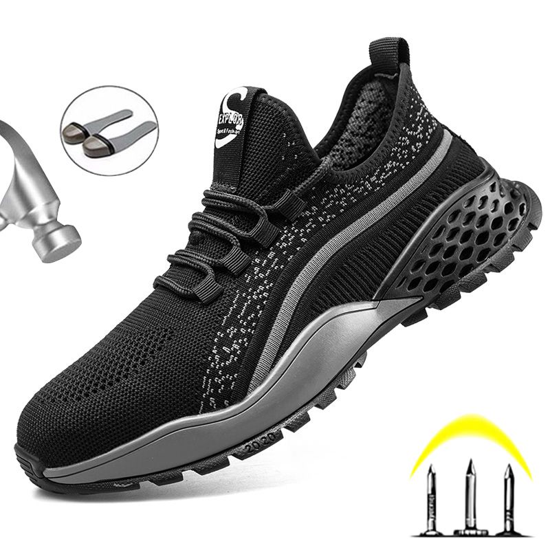 Men Steel Toe Work Safety Boots Men Breathable Shoes