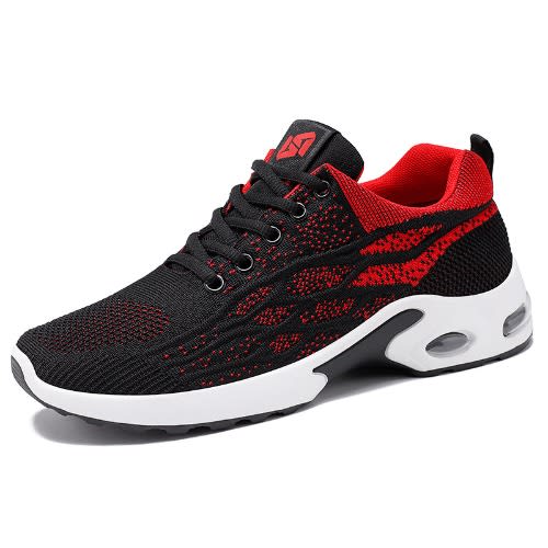 Unisex Lace up Sneakers - Black/Red
