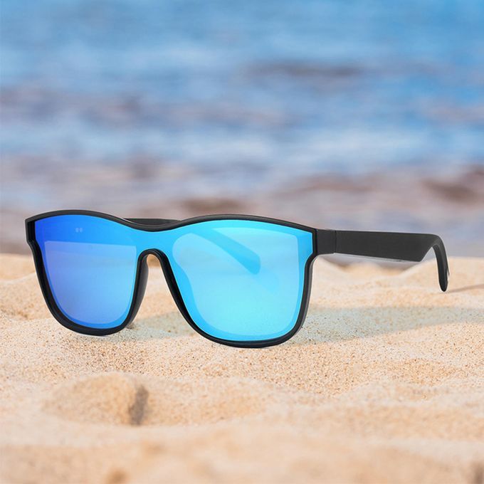 Smart Audio Bluetooth Glasses IP5 Waterproof Compatible With IOS Blue