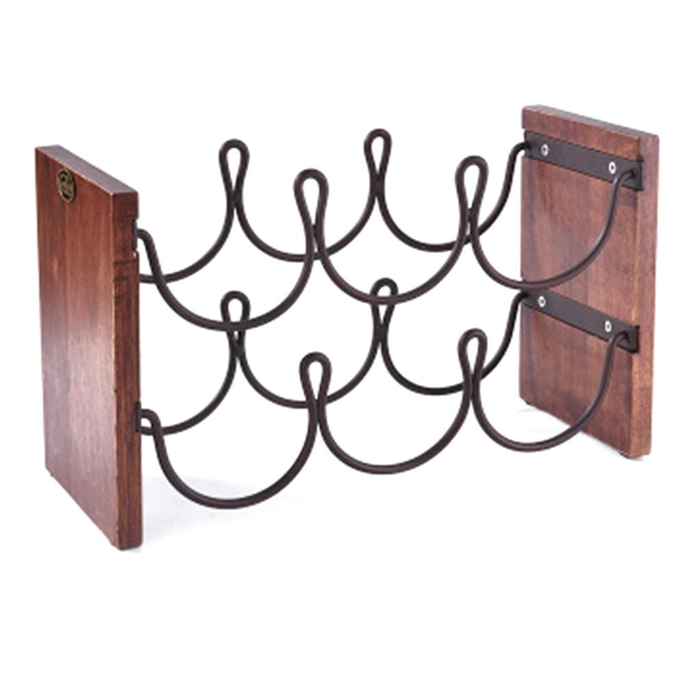 Double Layer Red Wine Rack Wrought Iron Restaurant Decoration Wine Frame Stacking Wine Bar Bottle Storage Rack Bronze