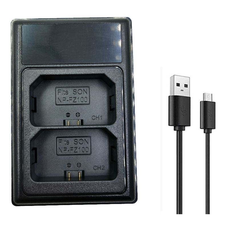 NP-FZ100 USB LCD Dual Battery Charger for Sony Camera A7III