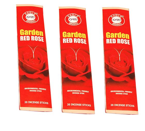 GARDEN RED ROSE 20 STICKS X3