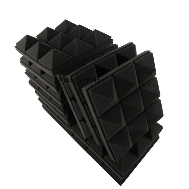 6/12PCS 30x30x7cm Studio Acoustic Foam 3D Sound Foam Thickening Pyramid Sound