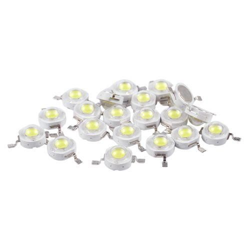 20 Pcs High Power 2 Pin 3W White LED Bead Emitters