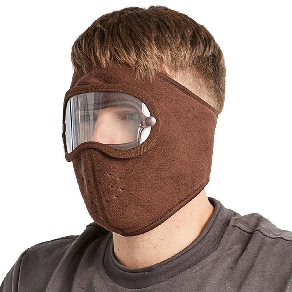 Outdoor Bikes Sports Hat Knitted Wool Full Face Ski Mask Cute Bear Balaclava-Brown -2