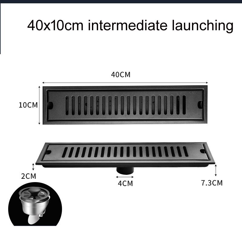 304 Stainless Steel Rectangular Floor Drain Black Baking