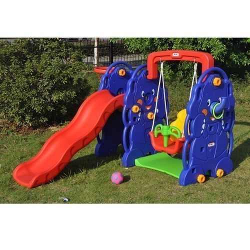 UNISEX 3 IN 1 Children Slide With Swing And Basketball.
