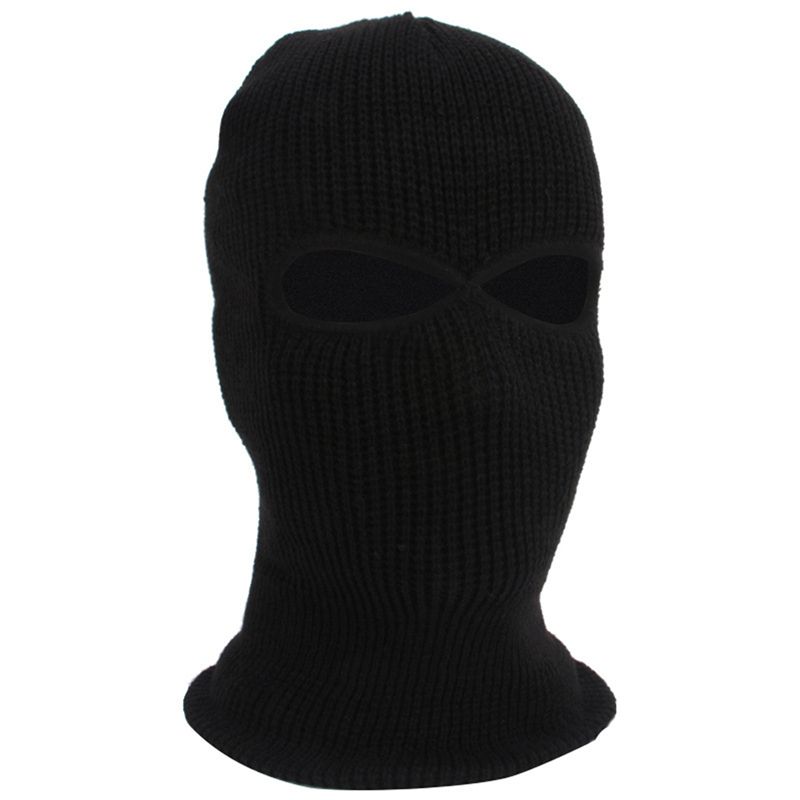 Winter Warm Ski Cycling 2 Hole Balaclava Hood Cap Full Face Mask Outdoor Hiking-black