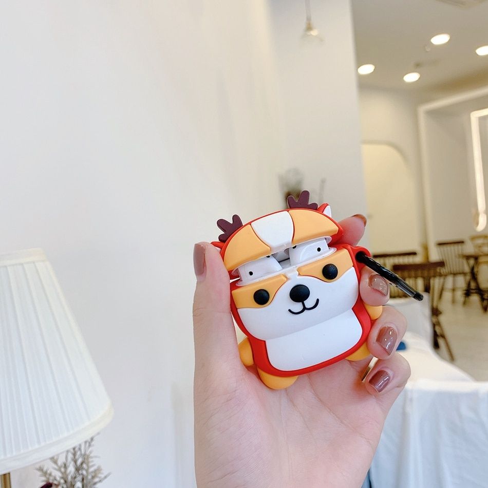 Bluetooth Wireless For Airpods 2 Iphone Case Cute Anti-lost Cover For   Protection With Key Rings Charging Holder Cases