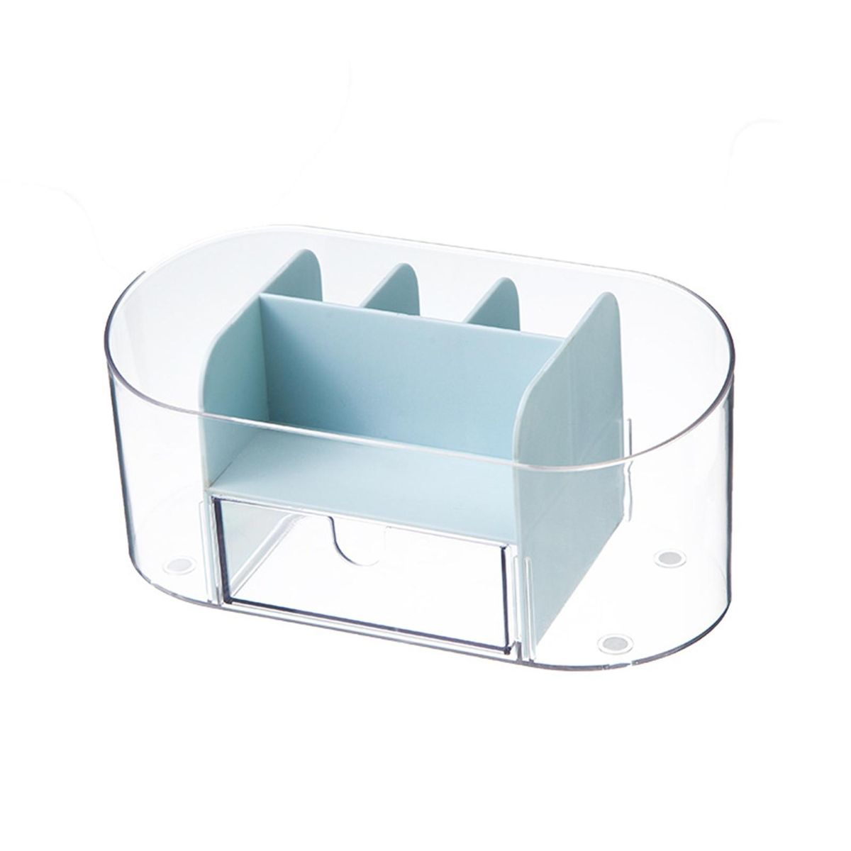 Transparent Cosmetic Organizer with Drawer Stylish Makeup for Home Blue