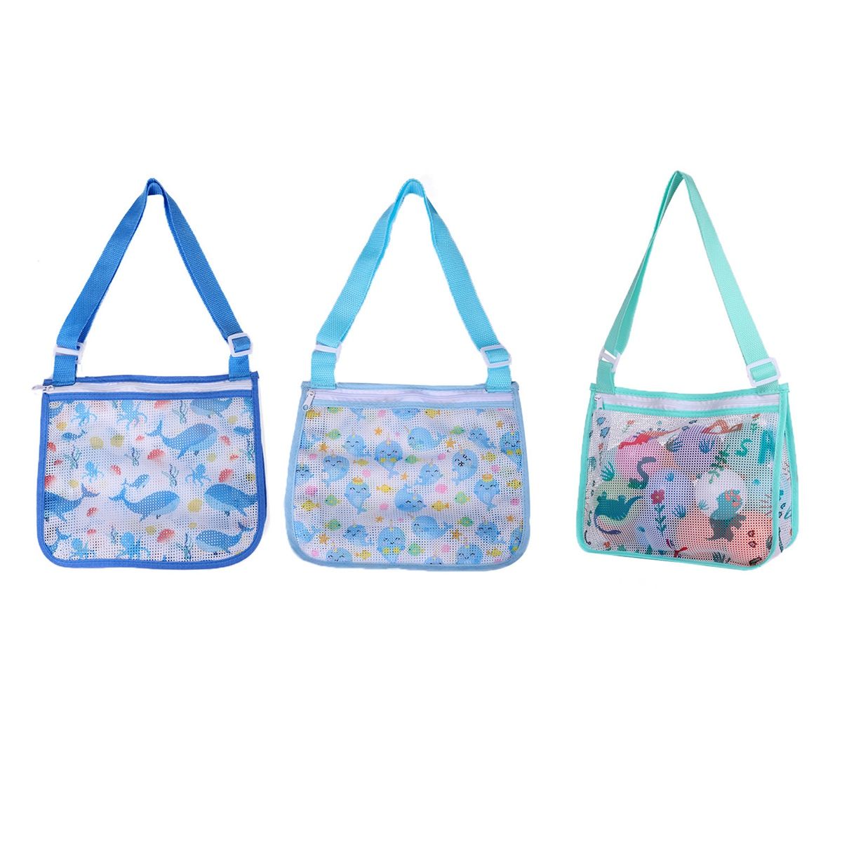3 Pcs Beach Mesh Bags Beach Toy Kids Mesh Beach Bags
