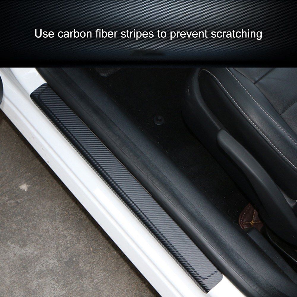 4Pcs Universal 3D Car Threshold Carbon Fiber Sticker Door