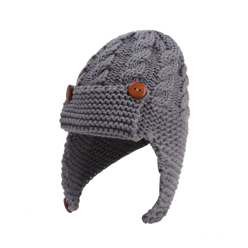 (Gray)Kids Baby Warm Hat Children Weave Knitted Caps Beanie Headgear For Boys Girls Protect Ea XXA