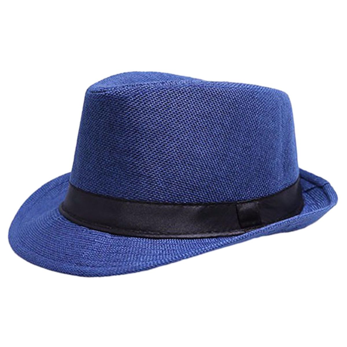 Mid-aged Men Women Hat Urban Chic Wide Brim Hat Stylish for Mid-aged Navy Blue