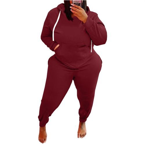 Tracksuit Women Plus Size Clothing 2 Piece Set Long Sleeve Hoodie Sweatshirt