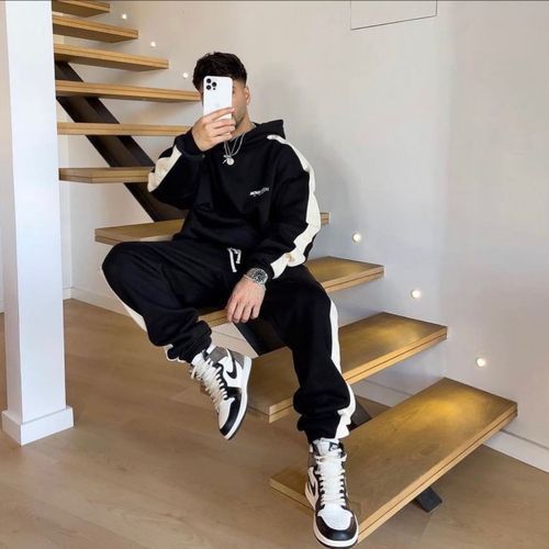 Custom-Made Unisex White Stripe Black Up And Down