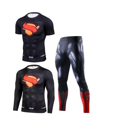Sport Suits Men Runing Compression T Shirt Gym Sports Trained Clothes MMA Jogging Pant Rashguard Clothing Fitness SportWear Suit(#C20-T32-KZ35)