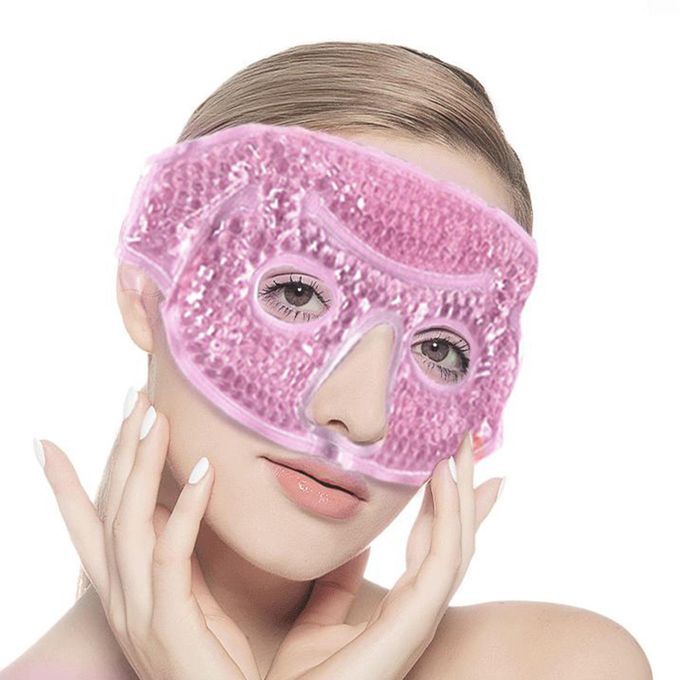 Ice Face / Eye Mask Hot Cold  With Plush Backing Migraine Pink
