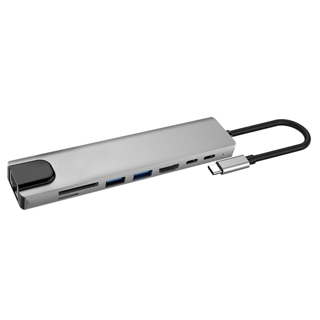 Aluminum USB Type-C 8 In 1 To HDMI Sd TF Card Reader USB Docking