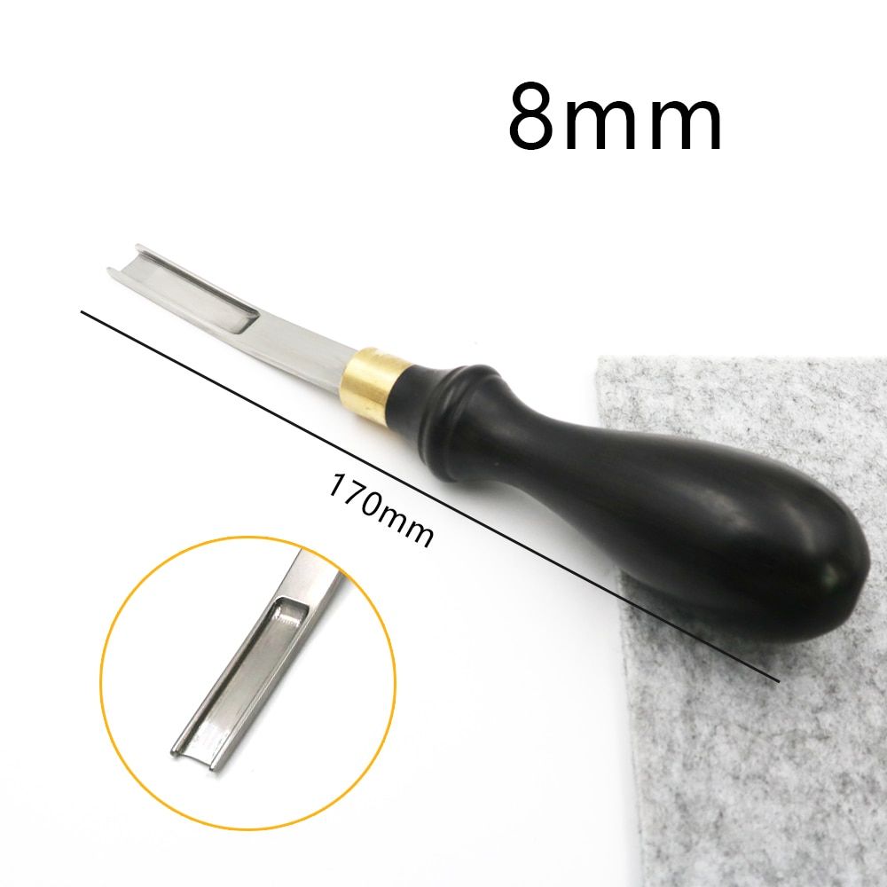 Leather Craft Skiver French Edger Skiving Machine CuttingTool Sharp Beveling Width Trimmer With Polished Ebony Handle