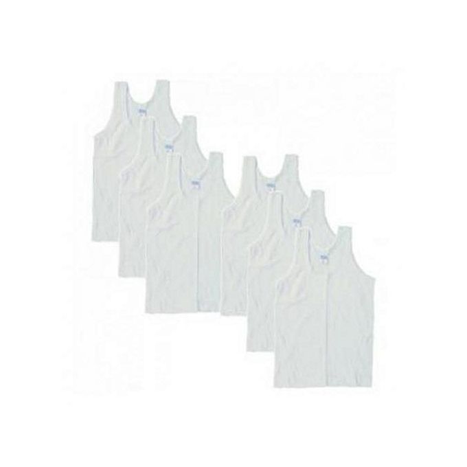Boys Underwear Vest - 6 In 1 - White