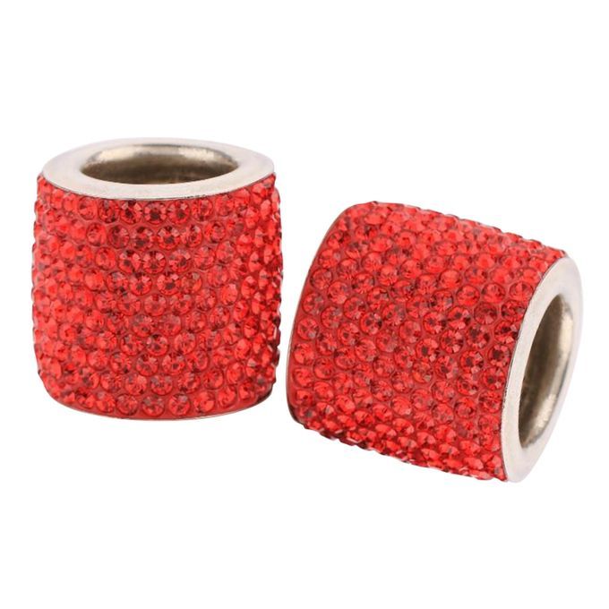 2x Crystal Diamond Car Headrest Head Rest Collars Rings Decors Red Red