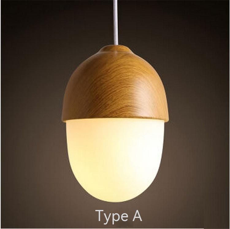 Walnut chandelier with one head in Japanese style