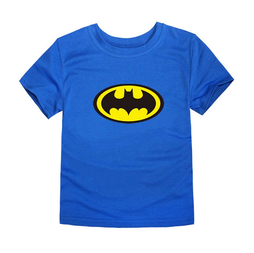 Kids Batman T-shirts Boys Girls Super Hero Short Sleeve Shirt Baby Printing Tees Cartoon Tops