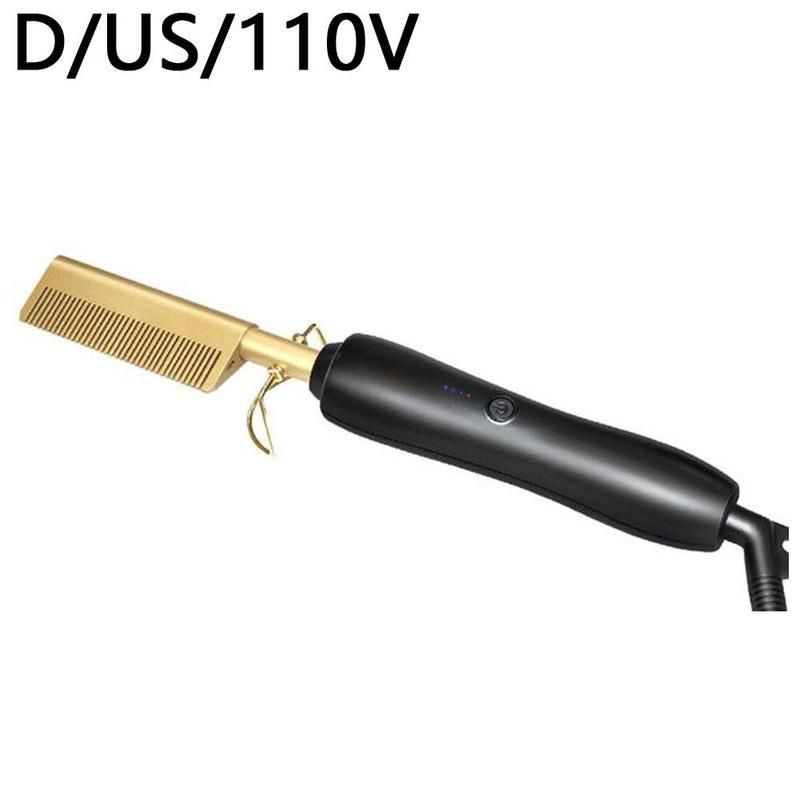 Hair Straightener Electric Straightening Comb Hot Heating Hair Styler Curler Hair  Straight Corrugation Comb Comb Curli E6D1 D